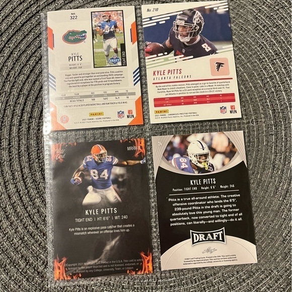 💋 Kyle Pitts, NFL Football Trading Cards, Mixed Lot of 4 - Picture 4 of 5